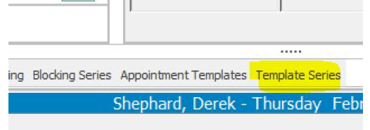 Template Series Tab